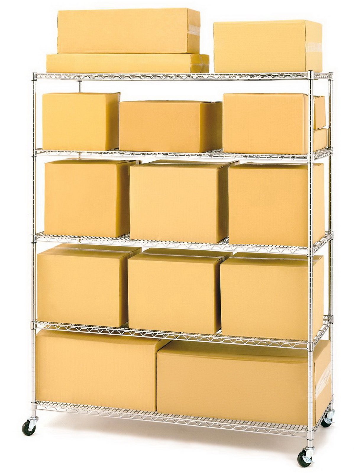 Large 5 Tier Steel Shelving Unit Storage Rack 60" x 24" x 72" Metal Shelves