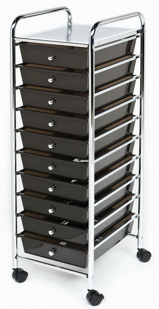 10 Drawer Rolling Scrapbook Paper Storage Organizer Cart Office School Tools