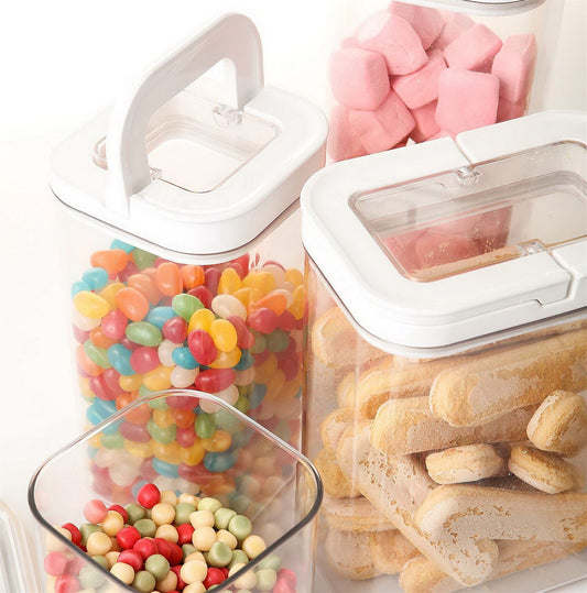 Flip Lock Food Storage Containers 8 Piece Set Airtight Lids Clear Plastic