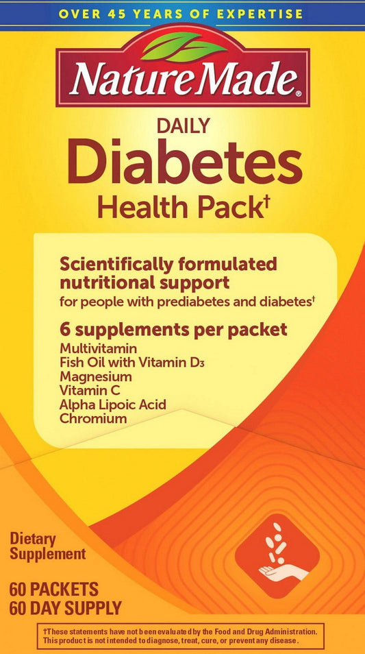 Nature Made Diabetic Health Pack 60 Packets Daily Multi Vitamin Supplement