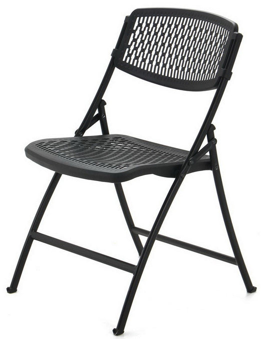 Black Folding Chairs Fold Up Ventilated Plastic Seat 4 or 40 pack Mity Lite Flex