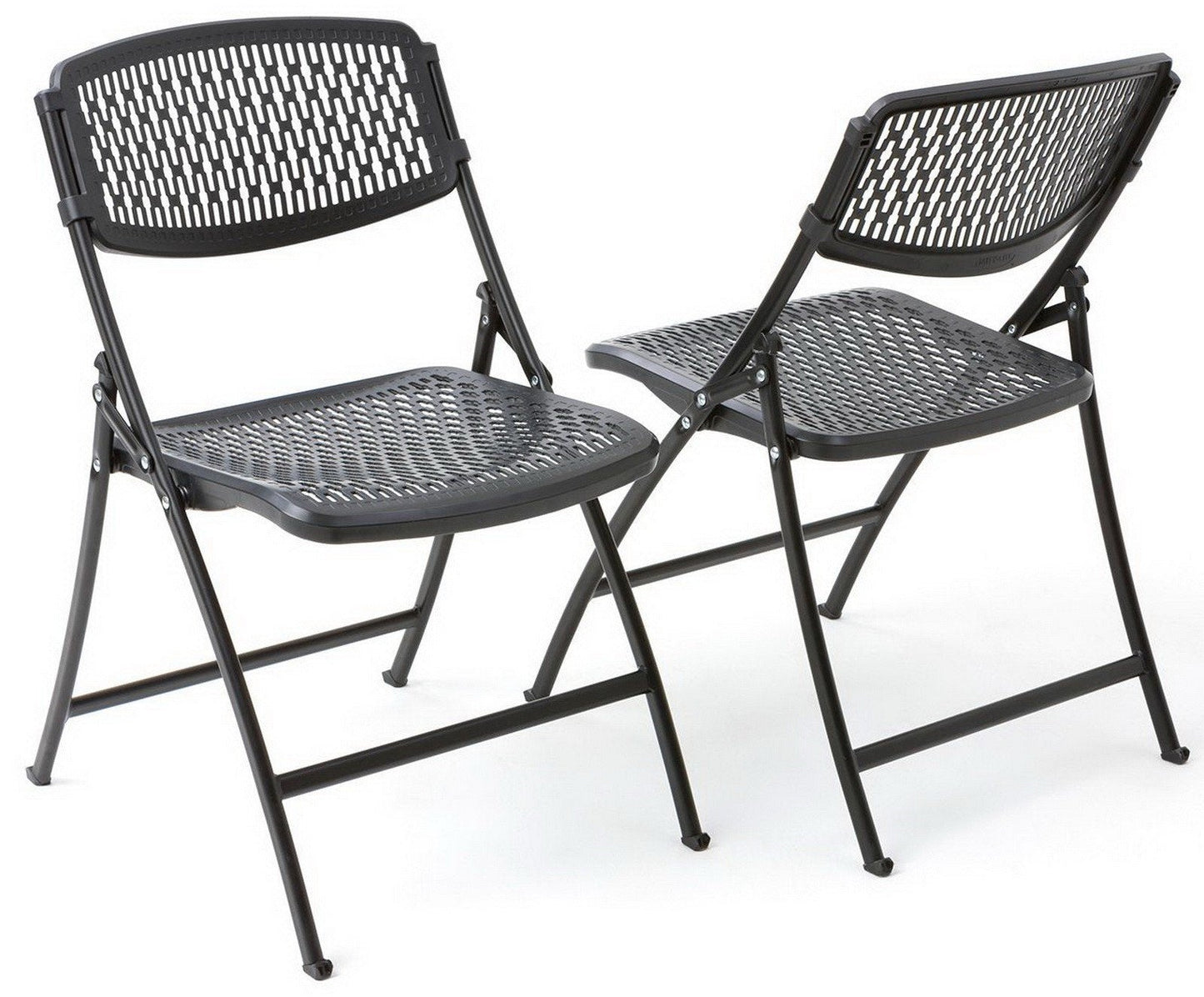Black Folding Chairs Fold Up Ventilated Plastic Seat 4 or 40 pack Mity Lite Flex