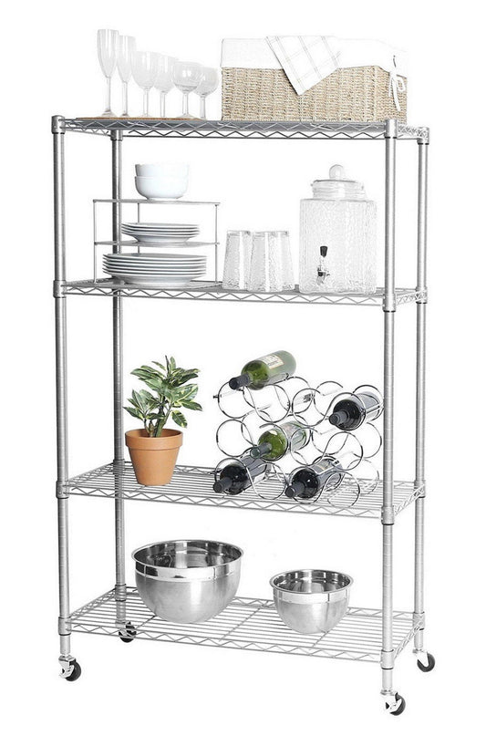 4 Shelf Wire Shelving Metal Storage Rack Heavy Duty Steel 36" x 14" x 54"
