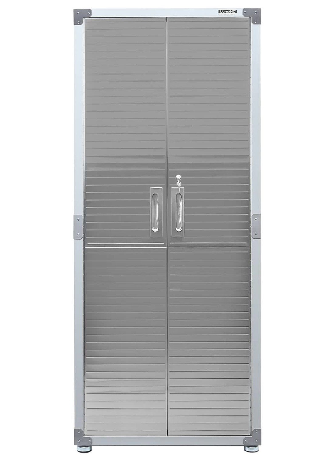 Tall Stainless Steel Storage Cabinet 4 Shelf 2 Locking Doors Heavy Duty 30"x 72"