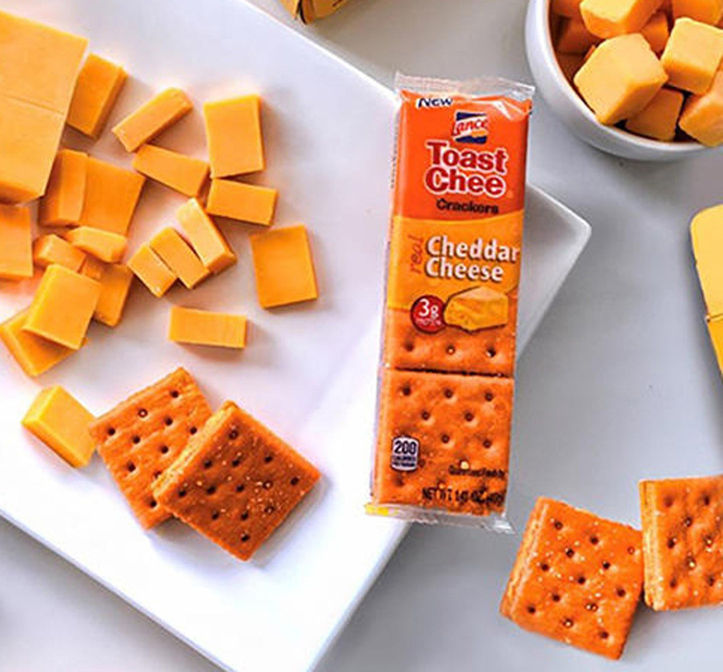 Two 40 Packs Lance Lance ToastChee Cheddar Cheese Crackers Snacks