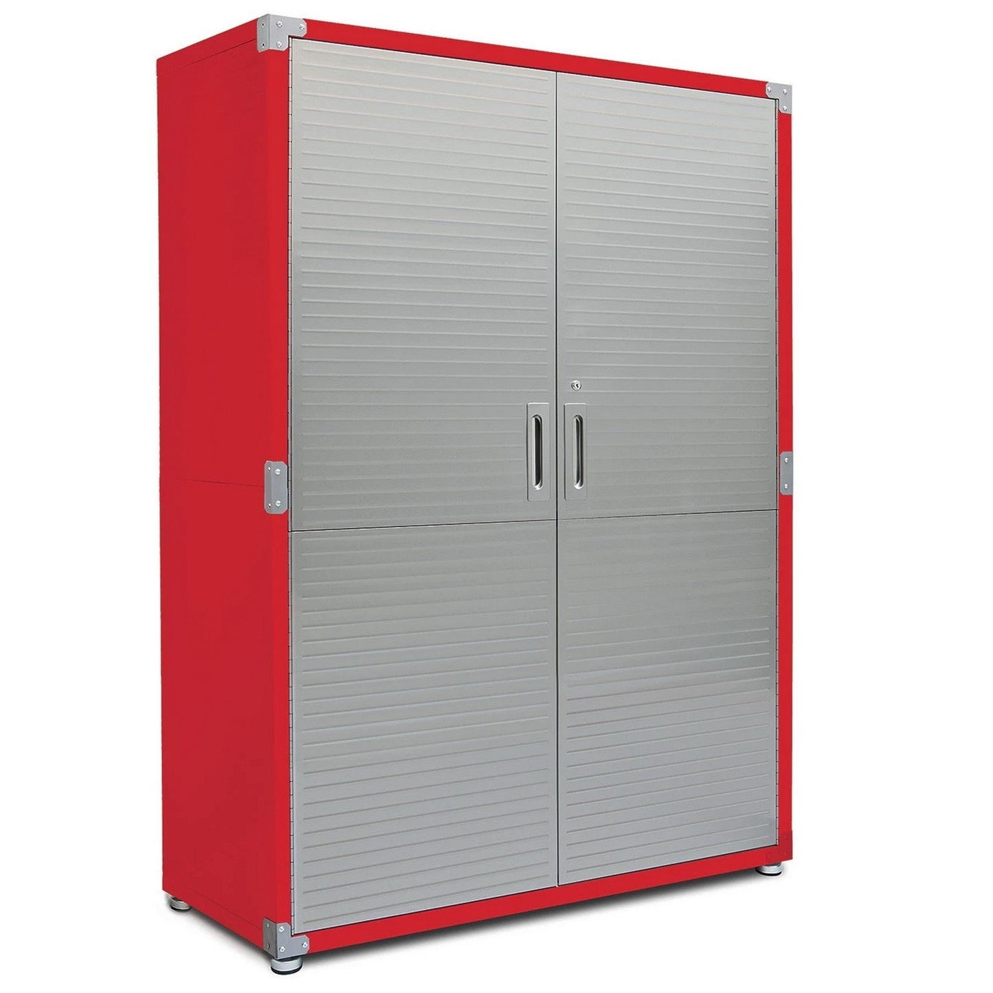 Tall Storage Tool Cabinet Locking Stainless Steel Doors 48" Wide Red Gray Black