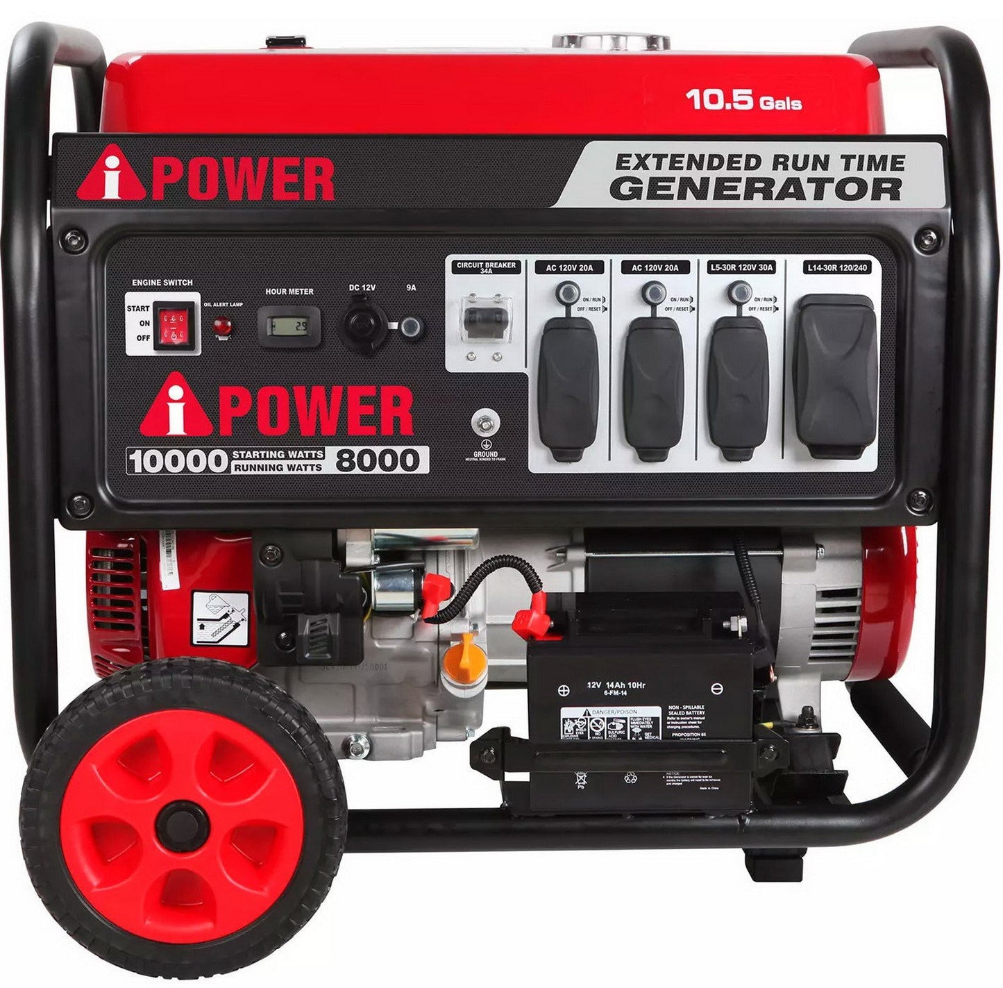 A-iPower Portable Generator Gas Powered Electric Start 10,000 Watt