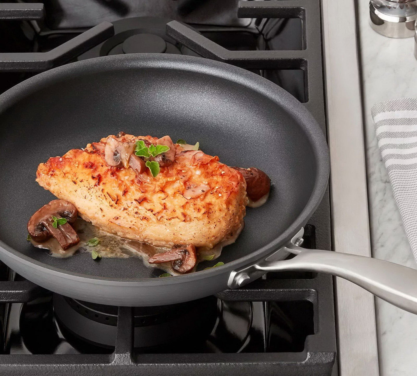 15 pc Cookware Set Saute Fry Sauce Pans Glass Lids Hard Anodized Aluminum