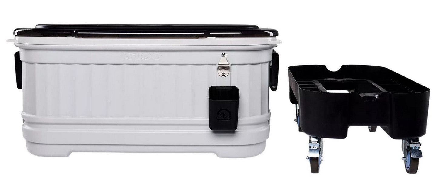 Large Igloo 125 Qt Rolling Ice Chest Party Bar Cooler 212 Can Capacity