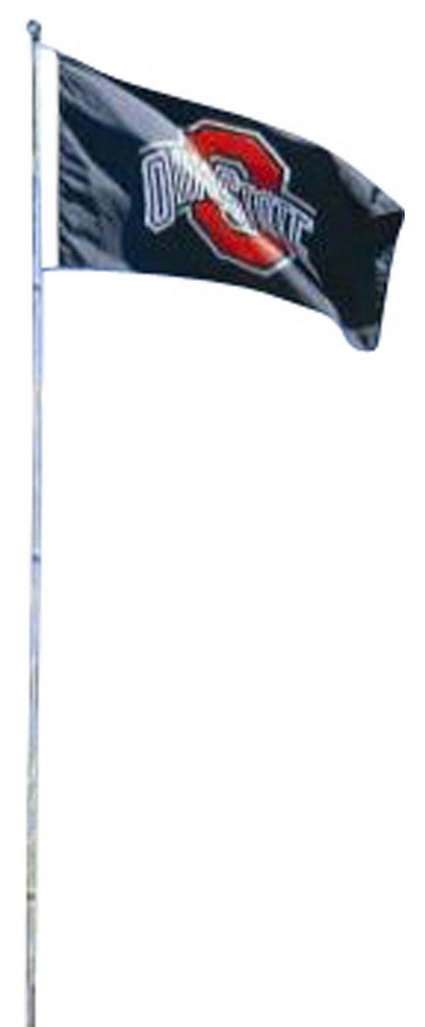 16' Tall Flagpole White Fiberglass Flag Pole Tailgate Wheel Base & Ground Sleeve