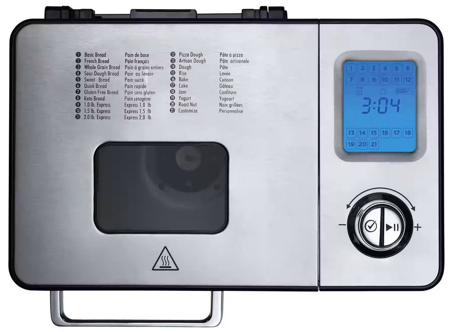 Hamilton Beach Stainless Steel Bread Maker with Fruit Nut Dispenser 21 Settings