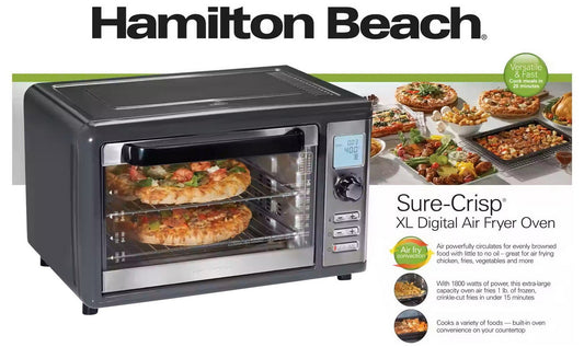 Hamilton Beach Stainless Steel XL Digital Air Fryer Oven Extra Large Capacity
