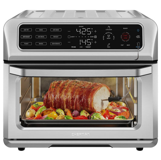 Chefman Stainless Steel 20 Qt Air Fryer Toaster Oven 9 Presets