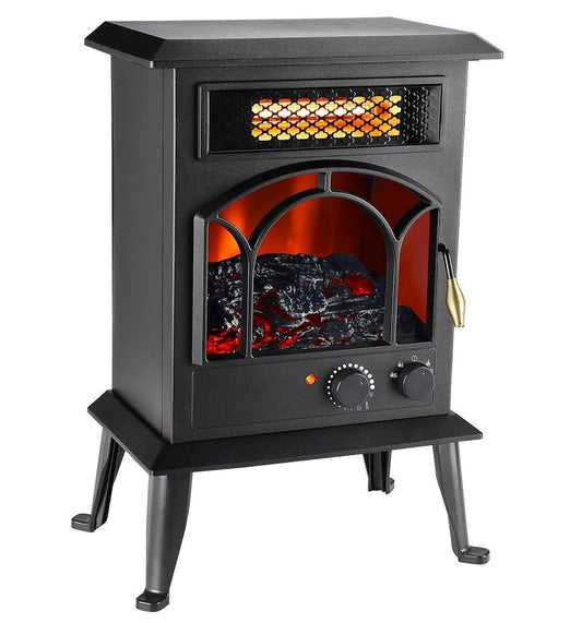 1500 Watt Electric Wood Stove Style Space Heater 400 sq ft Room Flame Effect