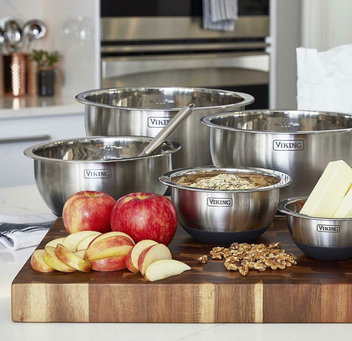 Viking 10-Piece Stainless Steel Lidded Mixing Prep and Serving Bowl Set
