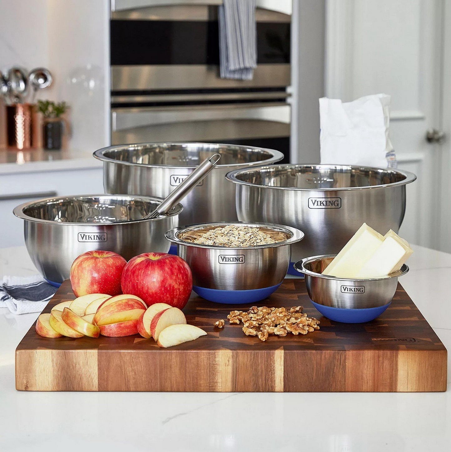 Viking 10-Piece Stainless Steel Lidded Mixing Prep and Serving Bowl Set