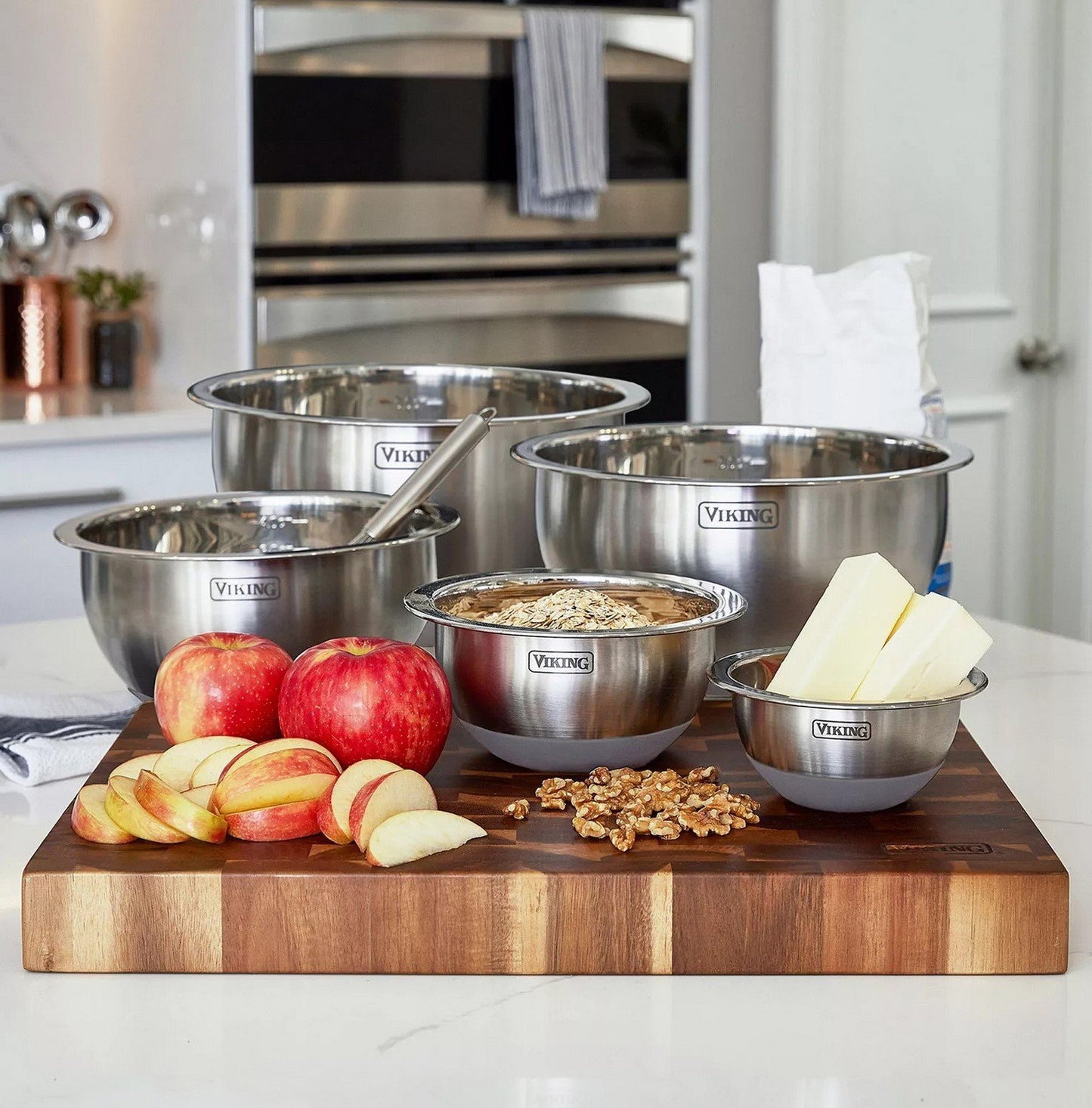 Viking 10-Piece Stainless Steel Lidded Mixing Prep and Serving Bowl Set