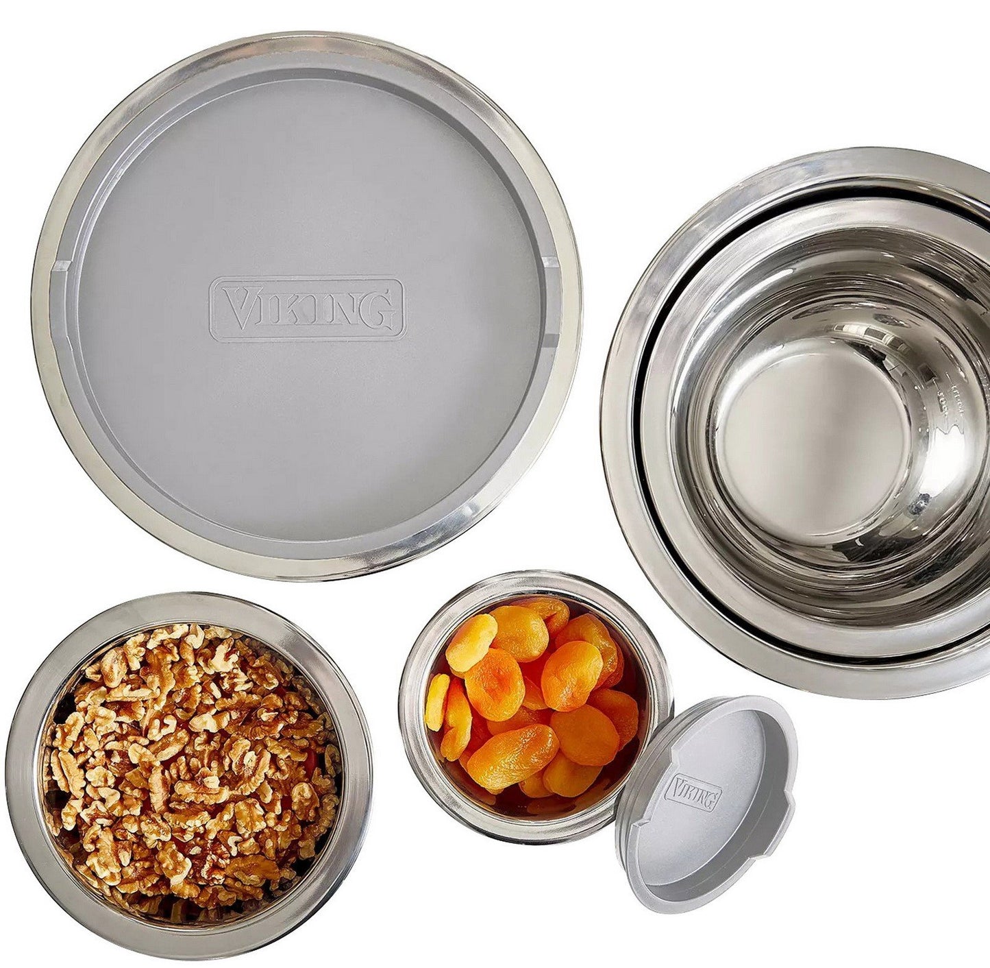 Viking 10-Piece Stainless Steel Lidded Mixing Prep and Serving Bowl Set