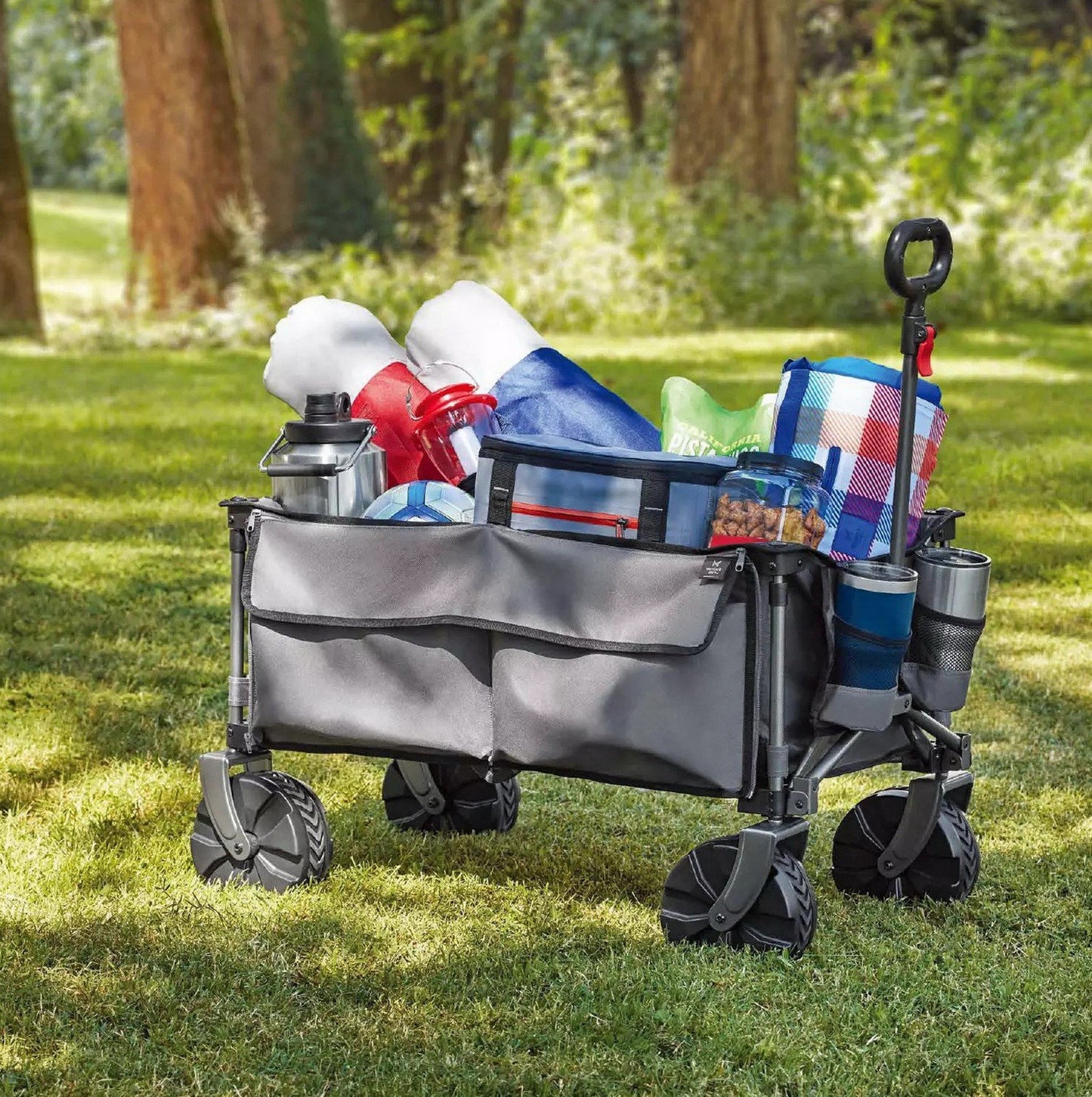 All Terrain Folding Sports Wagon Collapsible Utility Pull Cart Beach Supplies
