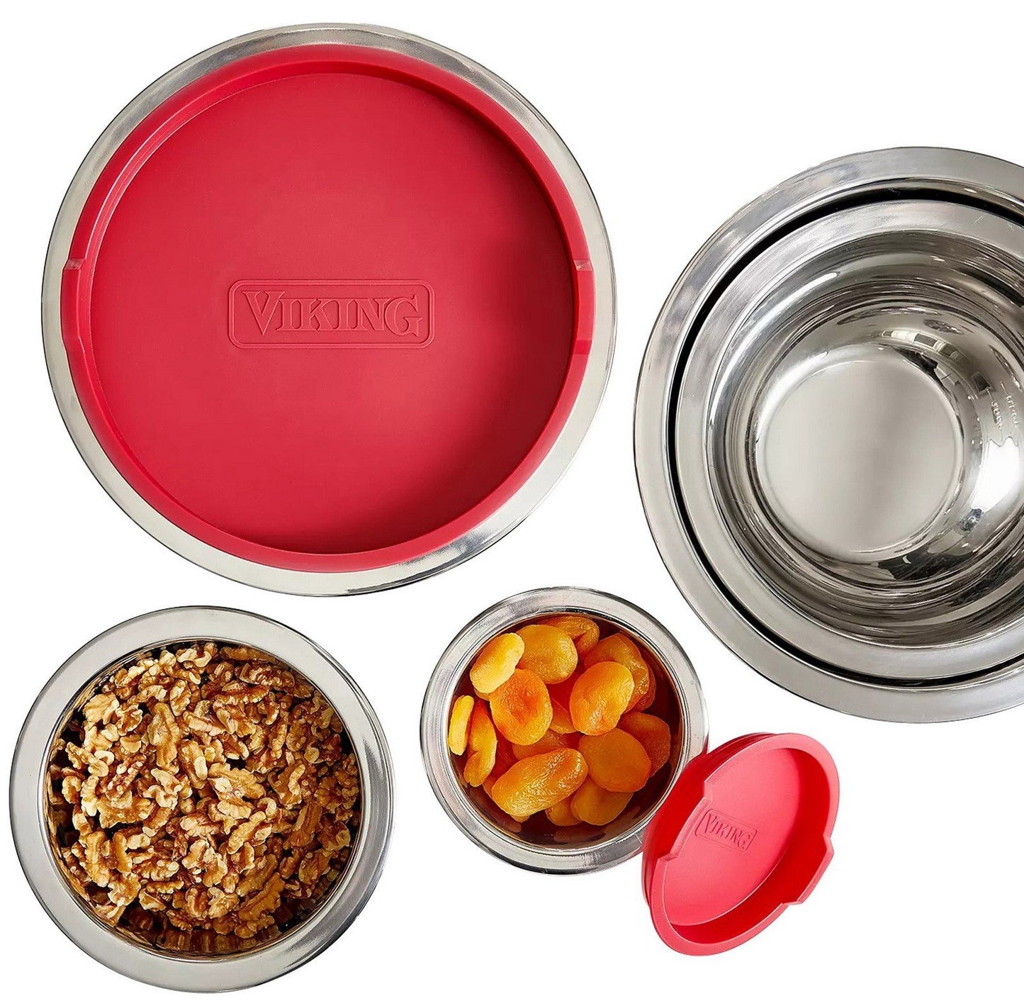 Viking 10-Piece Stainless Steel Lidded Mixing Prep and Serving Bowl Set