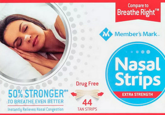 Pack of 44 Nasal Strips Extra Strength Tan Breath Easy Snoring Relief Right