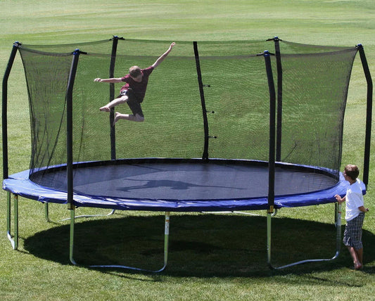 Skywalker 17' x 15' Oval Trampoline with Safety Enclosure 163 sq ft Jump Surface