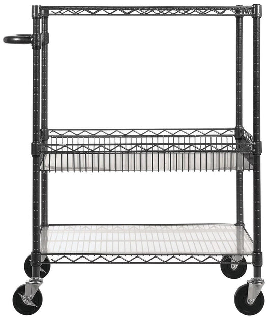 3 Shelf Rolling Steel Commercial Utility Cart Kitchen NSF Catering Medical Tool