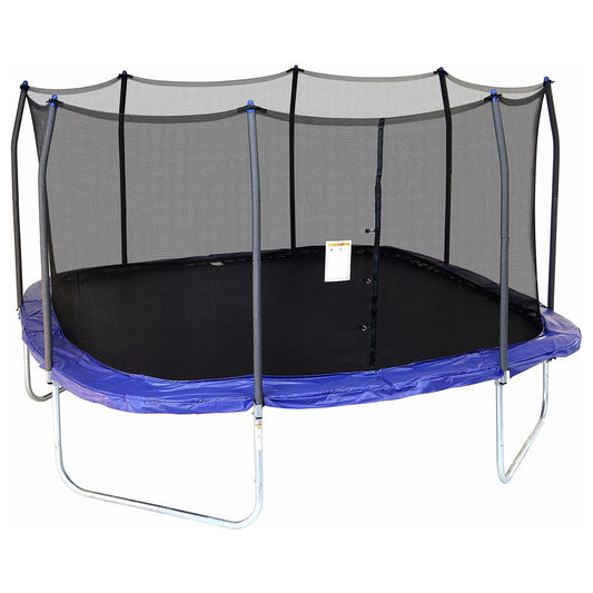 15' Skywalker Trampolines Square Trampoline with Safety Enclosure Blue