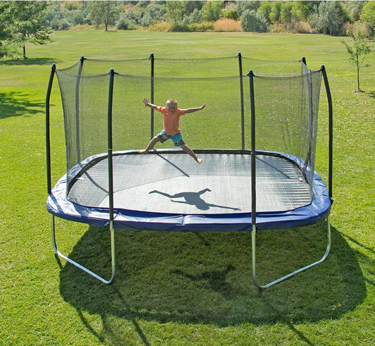15' Skywalker Trampolines Square Trampoline with Safety Enclosure Blue