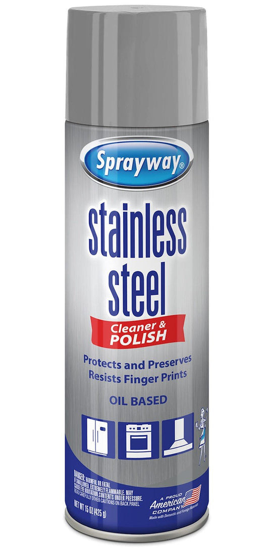 Sprayway Stainless Steel Kitchen Cleaner & Polisher 6 Pack 15 oz Spray Cans NSF