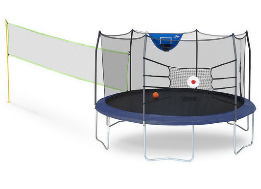Skywalker Round Sports Arena 15' Trampoline with Basketball Goal Volleyball