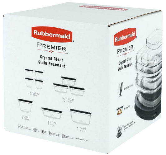 Rubbermaid 20 Piece Food Storage Containers Set Premier Easy Find Lids