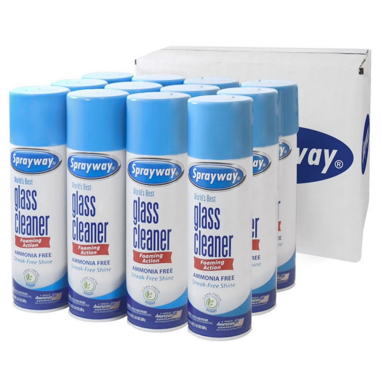 Sprayway Glass Cleaner 4 or 12 Pack 19 oz Cans Ammonia Free Streakless Foaming