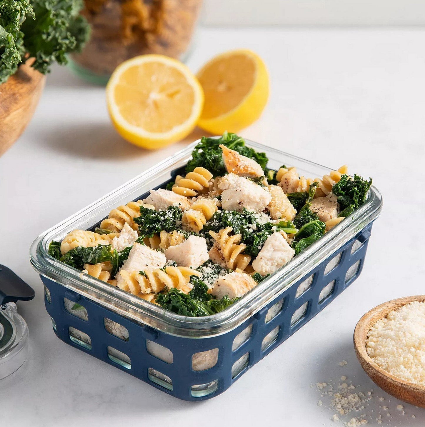 Ello DuraGlass 12 Piece Glass Food Storage Set Silicone Sleeves Airtight Lids