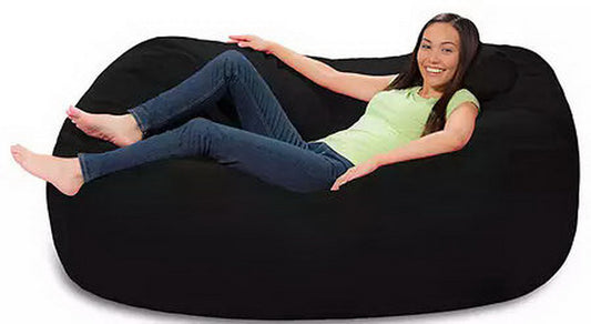 Comfy Sacks 6’ Memory Foam Bean Bag Chair Lounger Black Gray Navy Pink Red