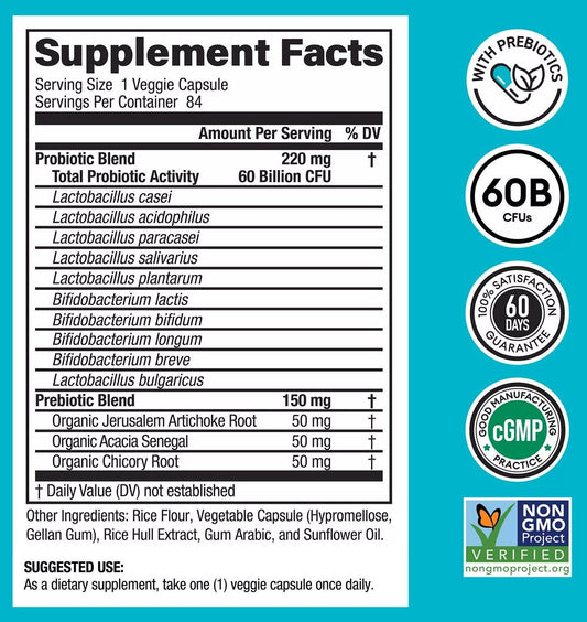 Physician's Choice 60 Billion CFU Probiotics Capsules 84 ct