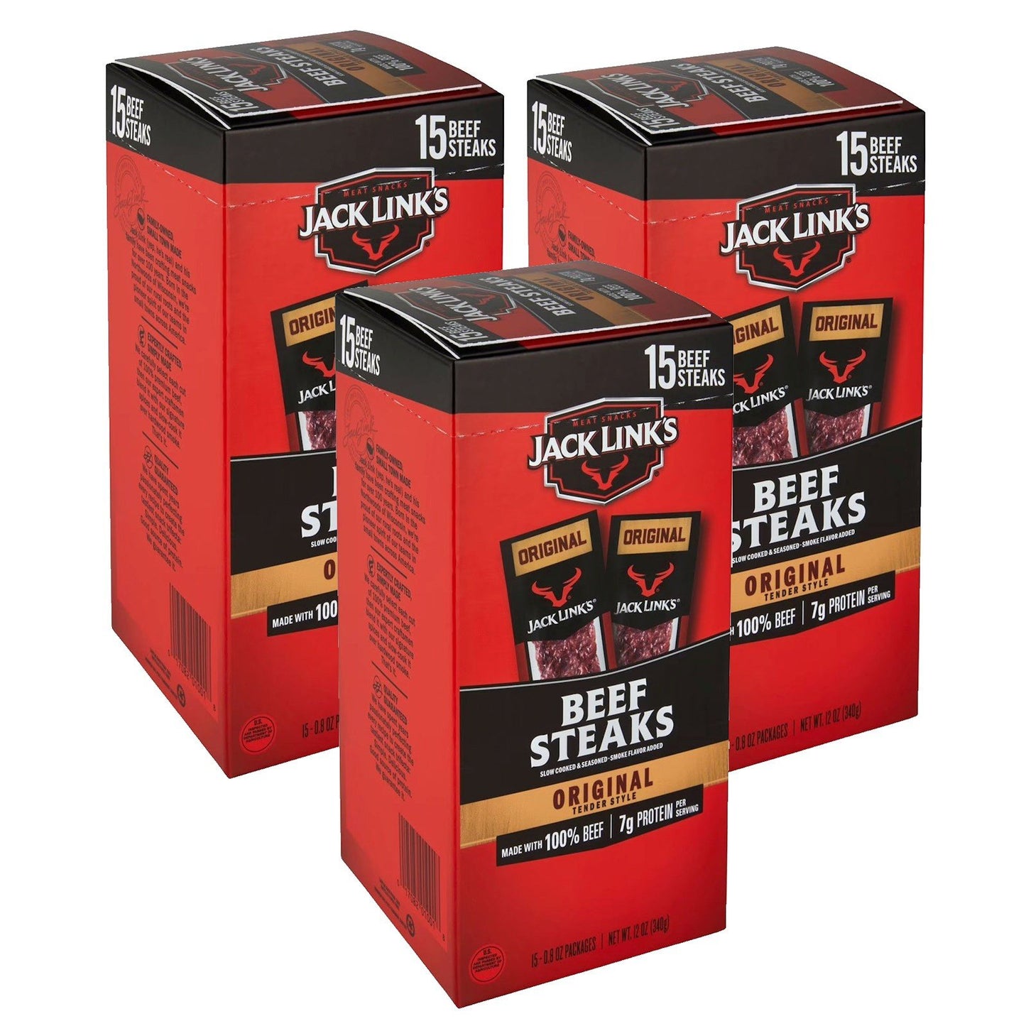 Jack Link’s Original Tender Style Beef Steak 15 Pack Box Beef Meat Snacks