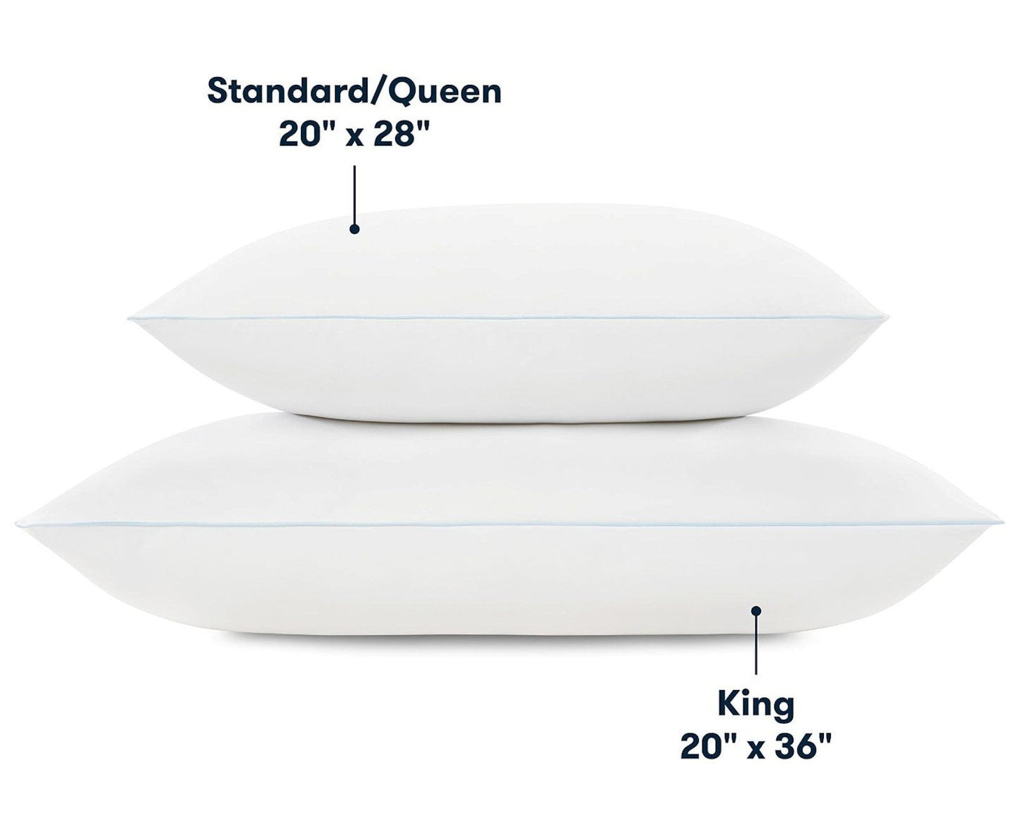 Two Pack Serta Bed Pillows Queen or King Size Fiberfill 300 Thread Count Cotton