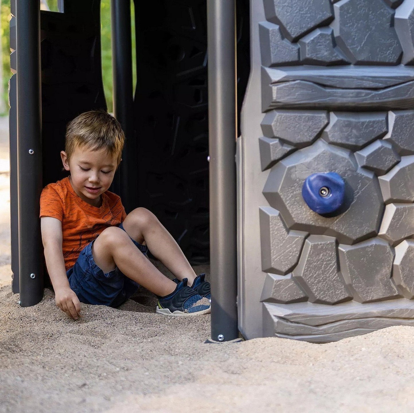Huge Castle Clubhouse Playground Playset with Swing Spiral Slide Climbing Wall