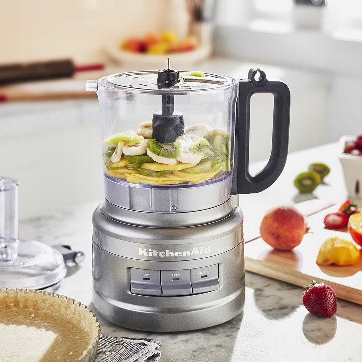 KitchenAid 7 Cup Food Processor Exact Slice System Prep Slicer Chopper Silver