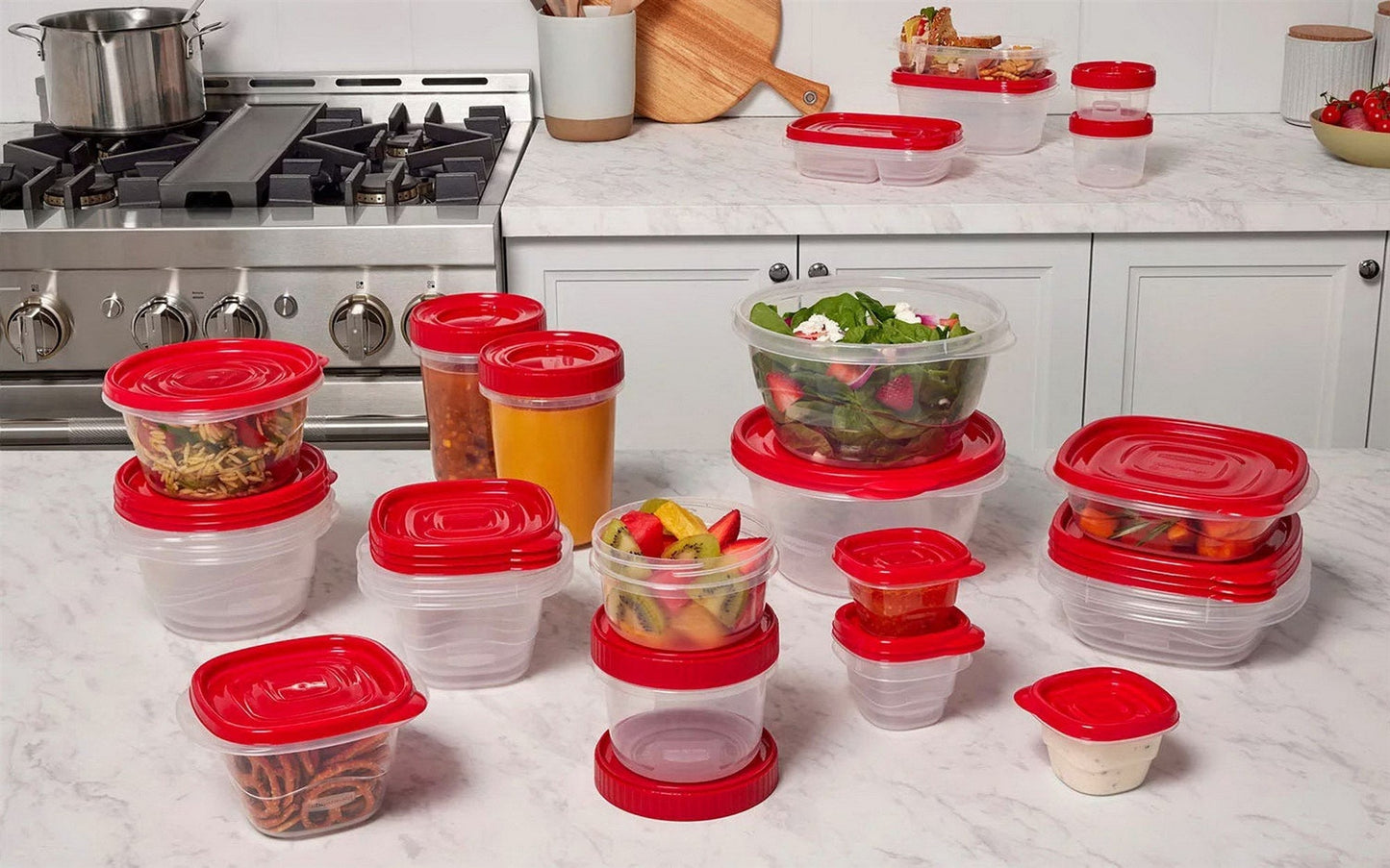 Rubbermaid 64 Piece Food Storage Containers Set Plastic TakeAlongs