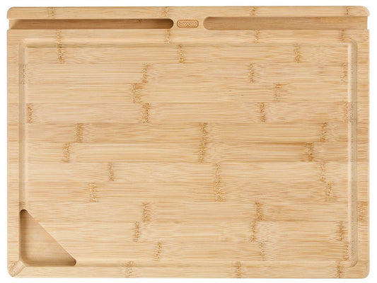 All Natural Bamboo Cutting Board 16" x 12" with 2 PrepTech Phone Holder Slots