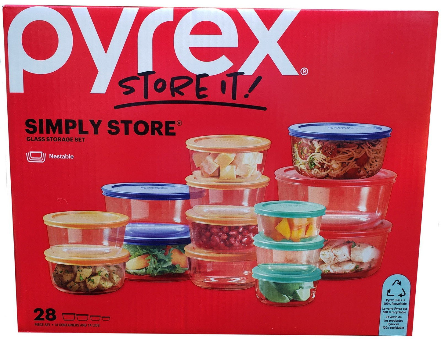 Pyrex 28 Piece Glass Food Storage Containers Simply Store Set