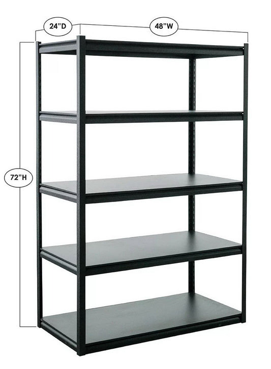 5 Shelf Steel Storage Shelving Rack Heavy Duty 4,000 lb Capacity 72" x 48" x 24"