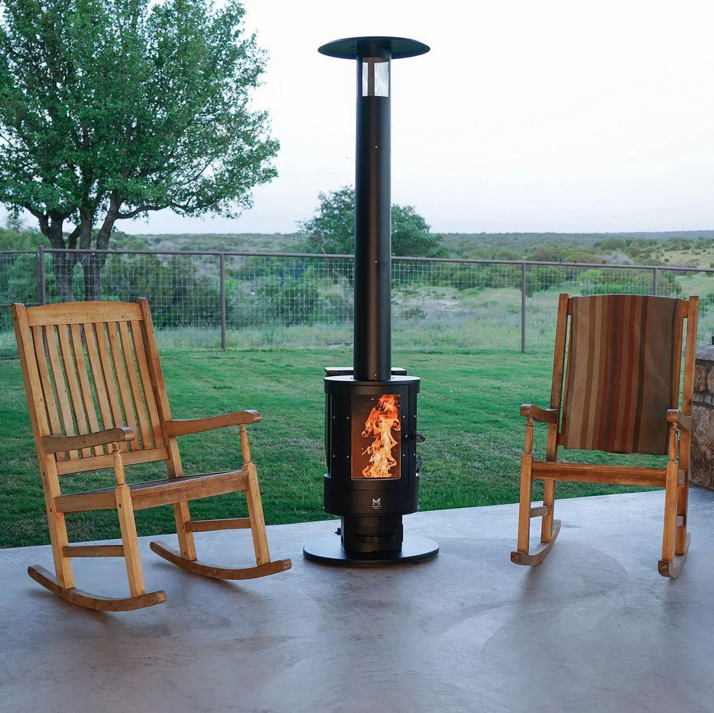 70,000 BTU Outdoor Wood Pellet Fueled Patio Space Heater with Cover