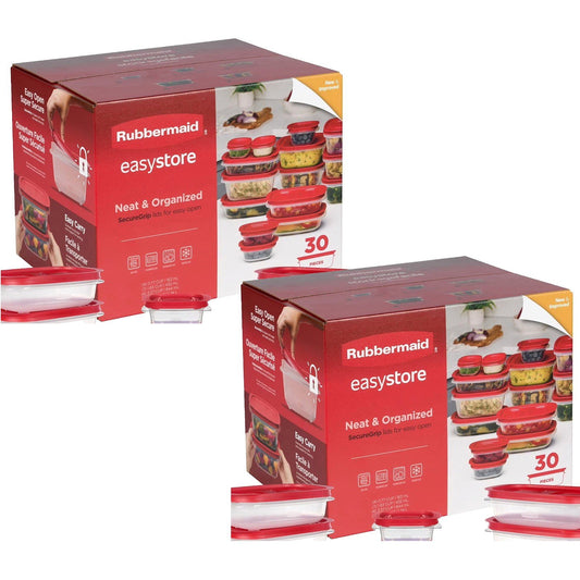 Rubbermaid EasyStore 30 Piece Food Storage Containers Set with Lids