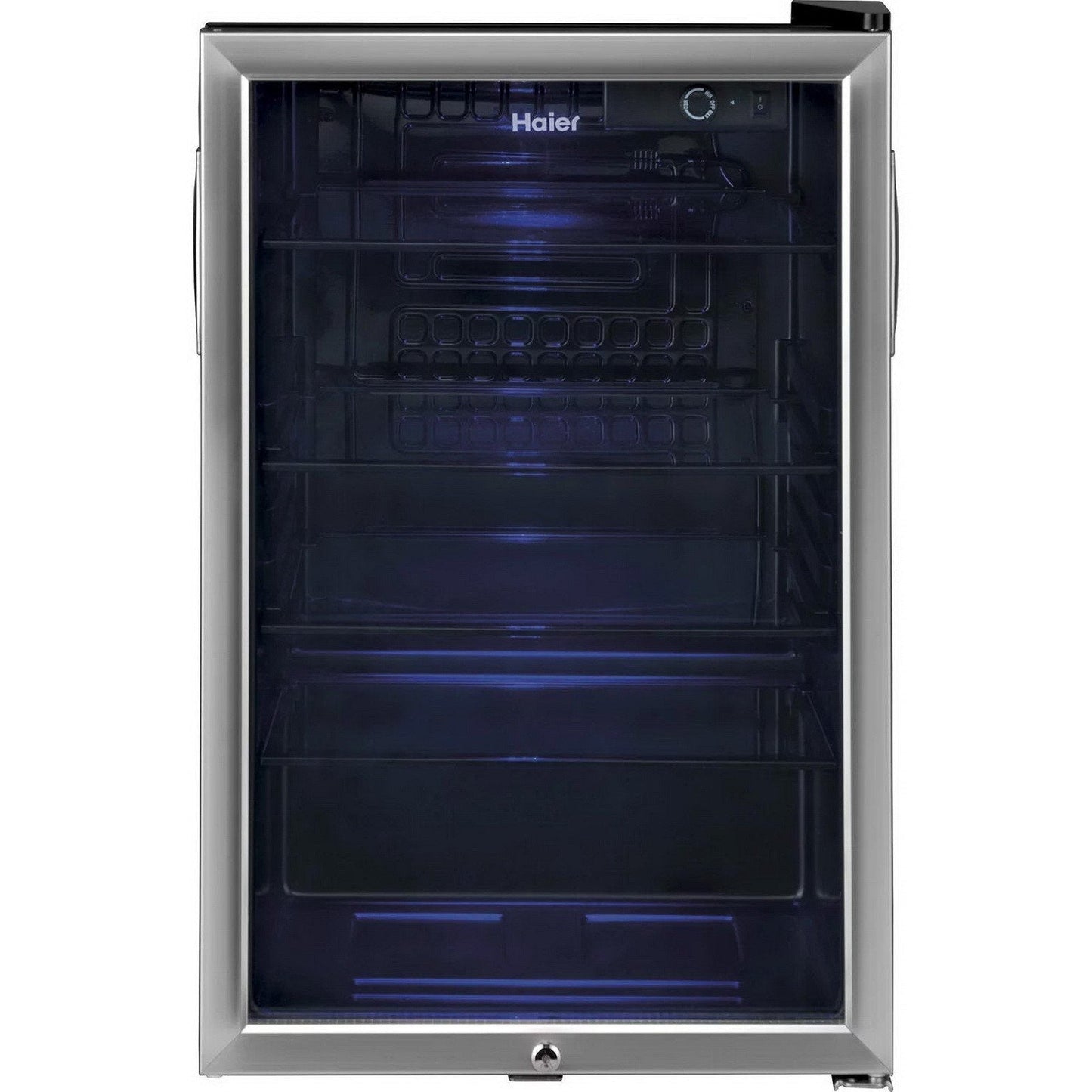 Haier 150 Can Beverage Mini Fridge Cooler Refrigerator Locking Glass Door