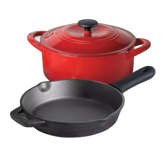 Tramontina 3-Piece Kitchen Essentials Cast Iron Skillet Dutch Oven Cookware Set