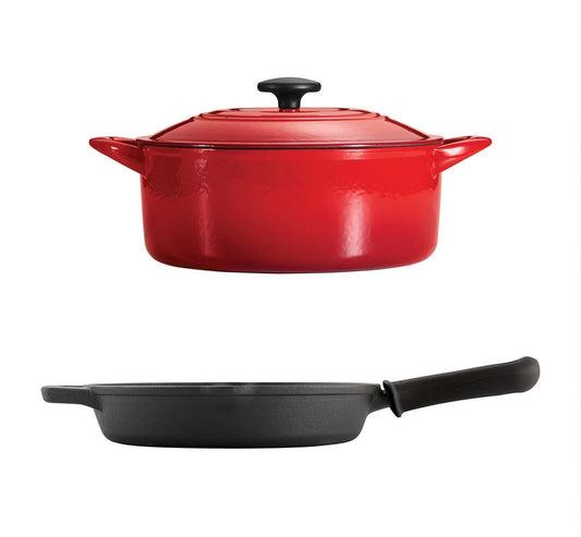 Tramontina 3-Piece Kitchen Essentials Cast Iron Skillet Dutch Oven Cookware Set