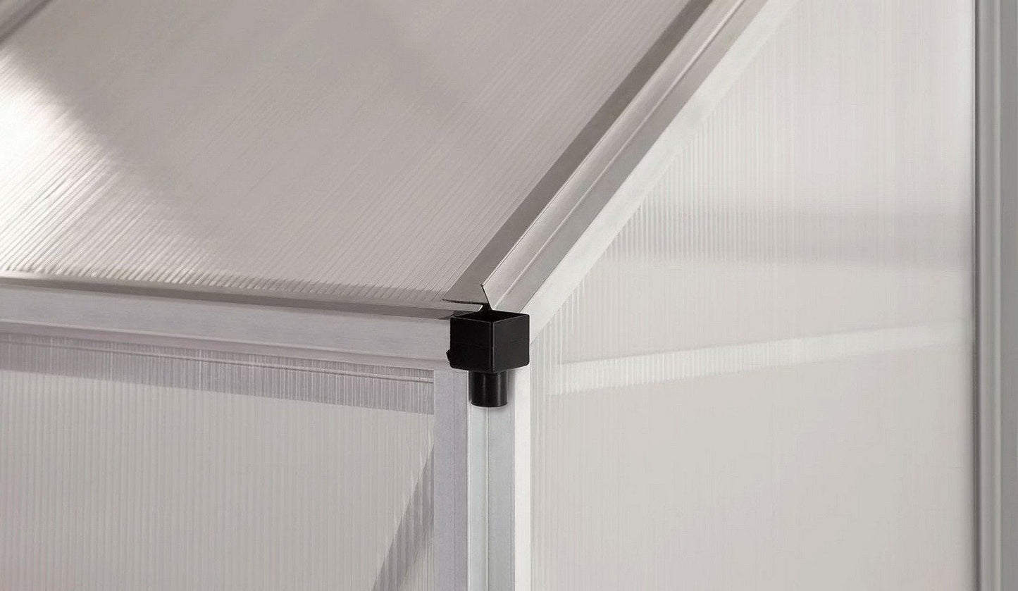 Walk-In 6' x 4' Greenhouse Aluminum with Sliding Door Roof Vent